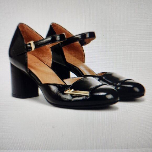 Natura "Lavish" Black Patent Faux leather Mary Janes. NWOT. Size 6.5 - Picture 1 of 12